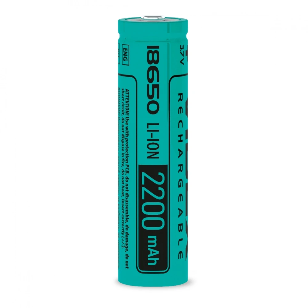 Įkraunama baterija 18650 Li-Ion, 3.7V, 2200mAh VIDEX 18650/2200/BULK1/3.7V (1 vnt.)
