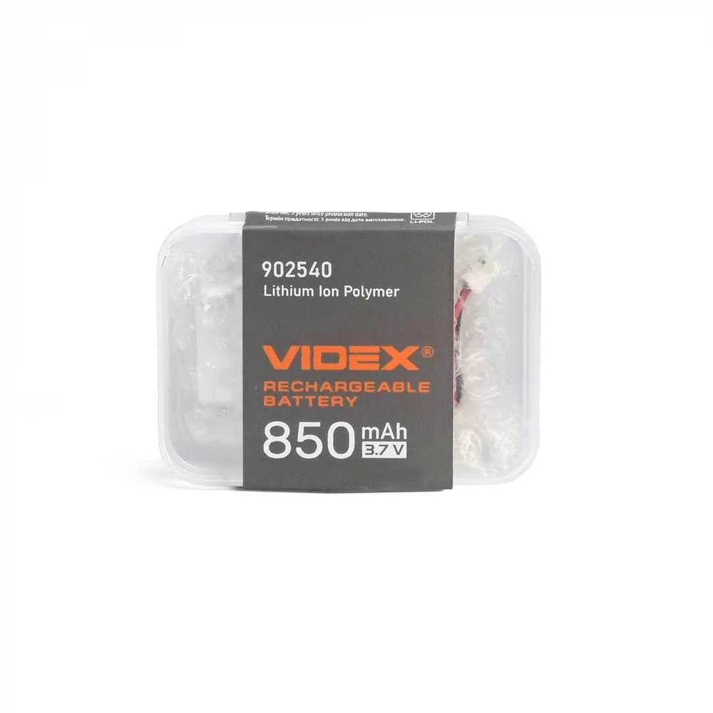 Įkraunama baterija VIDEX Li-pol 850mAh, VLF-B902540-85 – Aukščiausios kokybės ličio polimero atsarginis maitinimo elementas su sertifikuota talpa