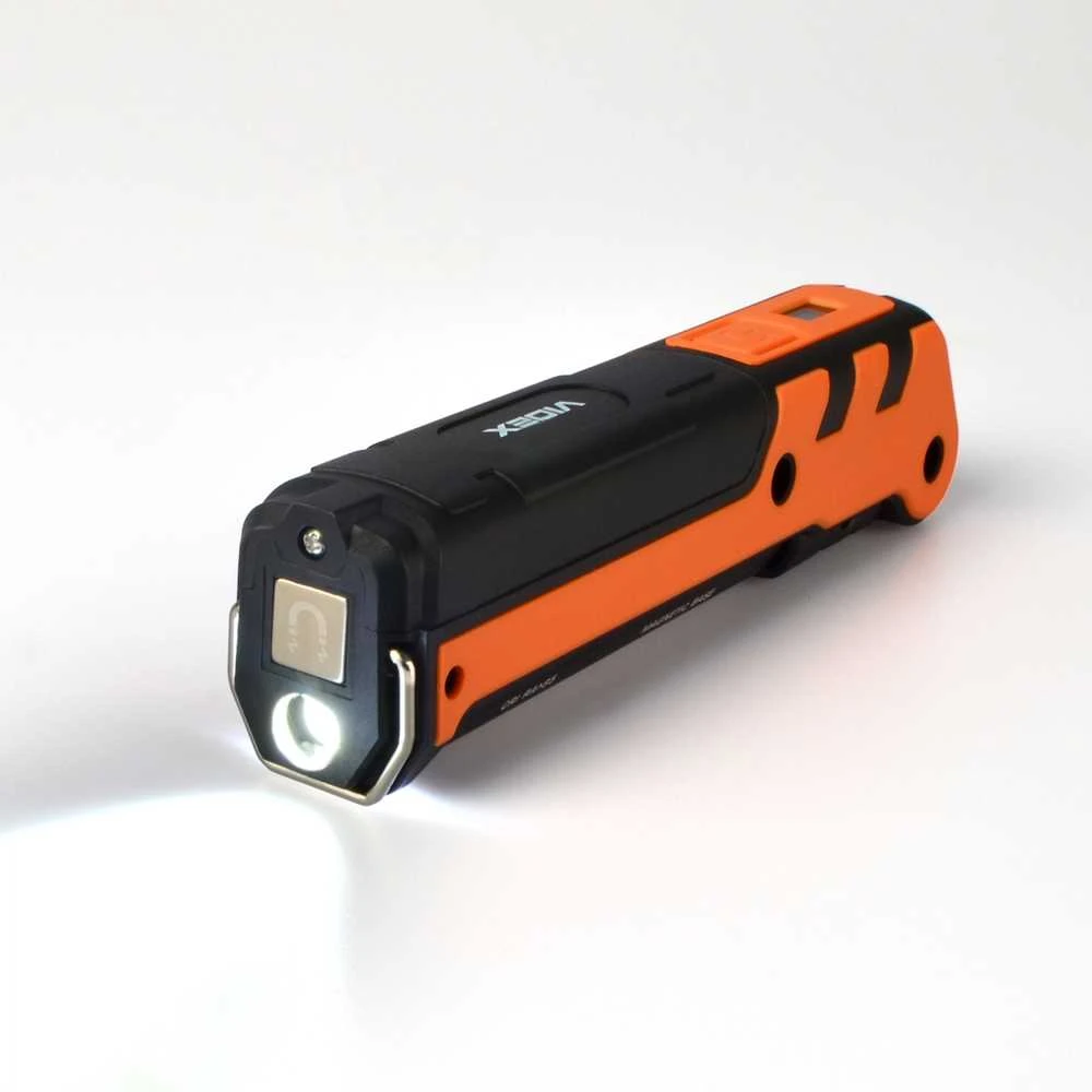 Darbinis LED žibintuvėlis CREE XTE 5W + COB 10W, 400Lm 4000K/6500K, Li-ion 18650 2200mAh, VIDEX VLF-M044UV – UV šviesos režimas freono nuotėkių diagnostikai