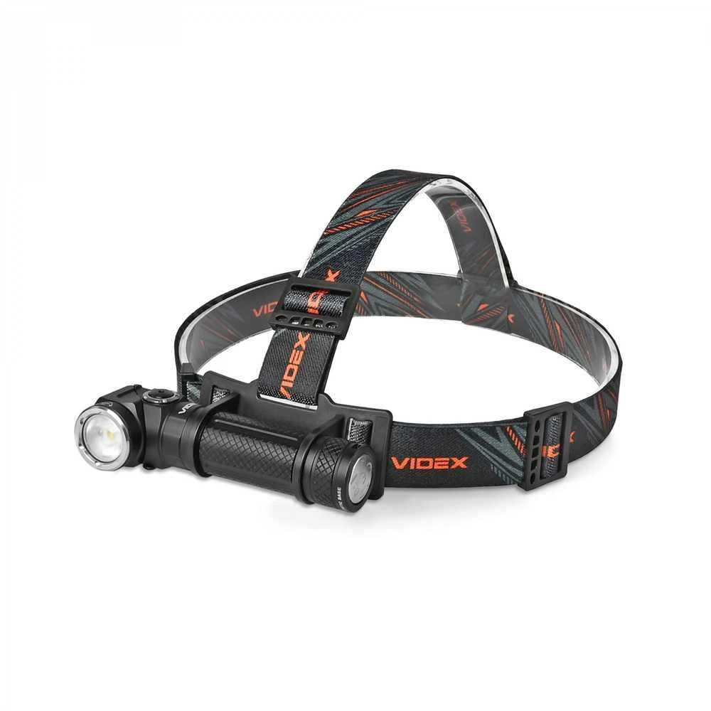 Įkraunamas kampinis LED žibintuvėlis Luminus SST20 10W, Raudona šviesa, 1000Lm 5000K, Li-ion 18650 2200mAh, VIDEX VLF-A232R – 90° sukiama galva un galvas juosta