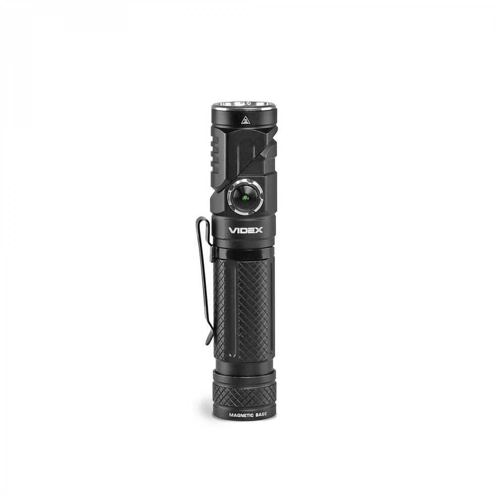 Įkraunamas kampinis LED žibintuvėlis Luminus SST20 10W, Raudona šviesa, 1000Lm 5000K, Li-ion 18650 2200mAh, VIDEX VLF-A232R – 90° sukiama galva un galvas juosta