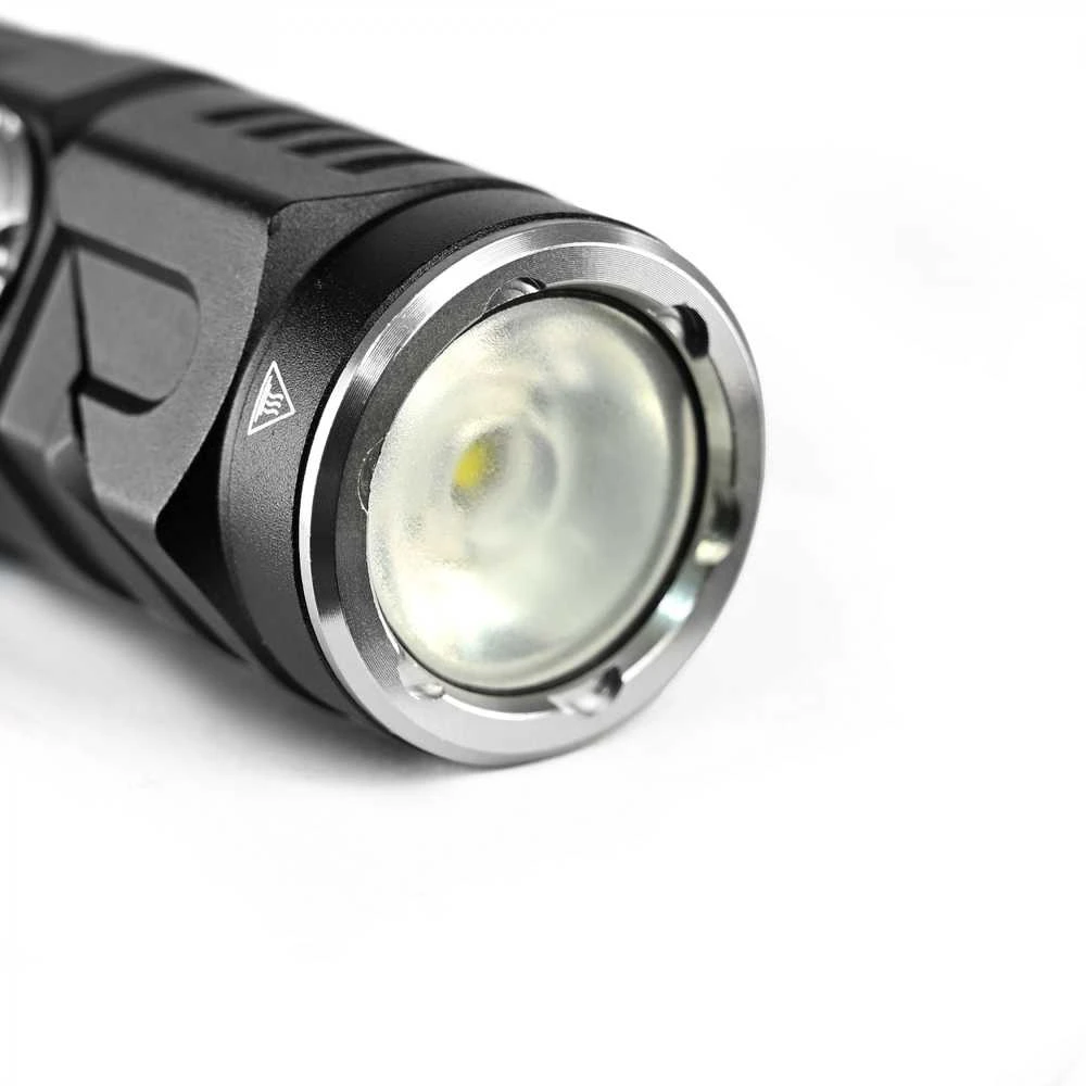 Įkraunamas kampinis LED žibintuvėlis Luminus SST20 10W, Raudona šviesa, 1000Lm 5000K, Li-ion 18650 2200mAh, VIDEX VLF-A232R – 90° sukiama galva un galvas juosta