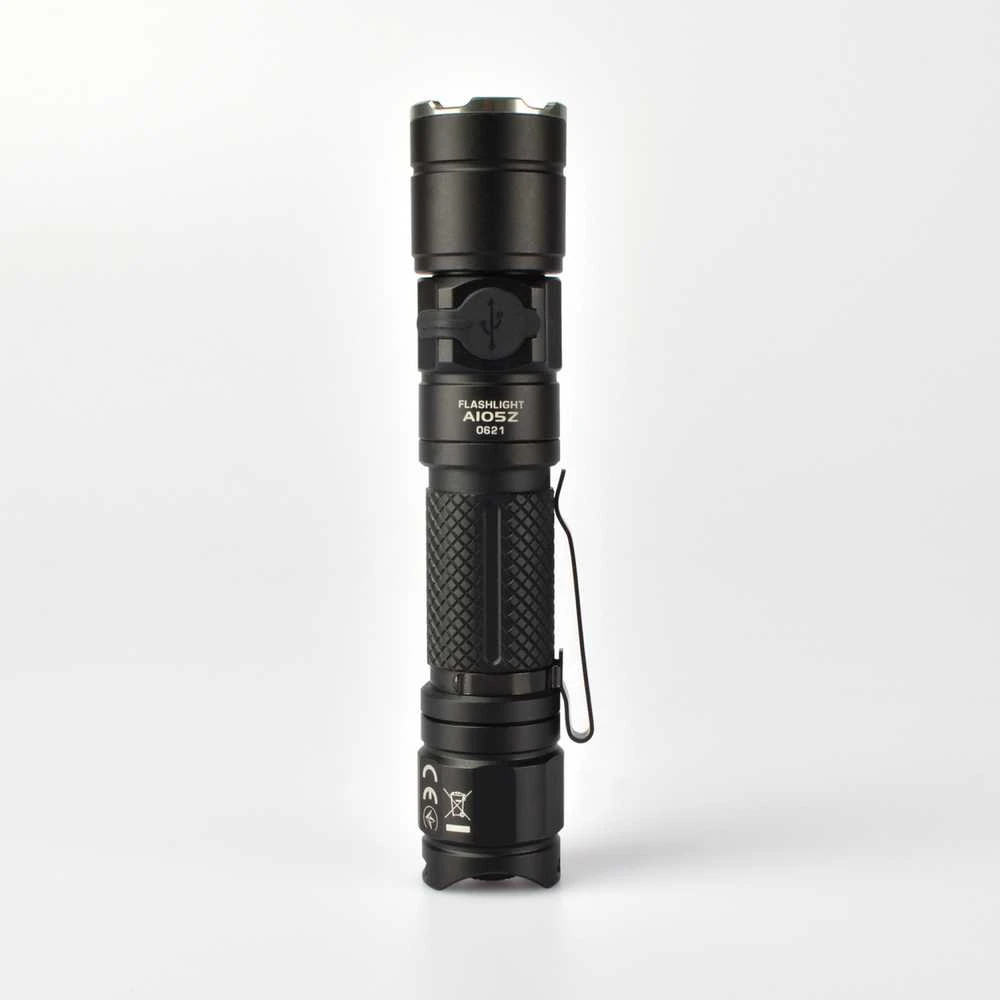 Įkraunamas kišeninis LED žibintuvėlis Luminus SST40 10W, 1200Lm 5000K, Li-ion 18650 2200mAh, VIDEX VLF-A105Z – Optinis priartinimas tiksliam spindulio fokusavimui