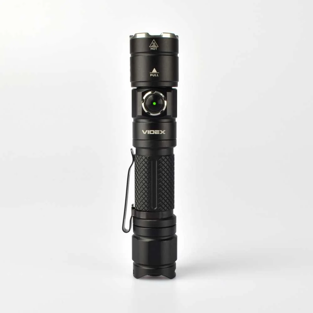 Įkraunamas kišeninis LED žibintuvėlis Luminus SST40 10W, 1200Lm 5000K, Li-ion 18650 2200mAh, VIDEX VLF-A105Z – Optinis priartinimas tiksliam spindulio fokusavimui