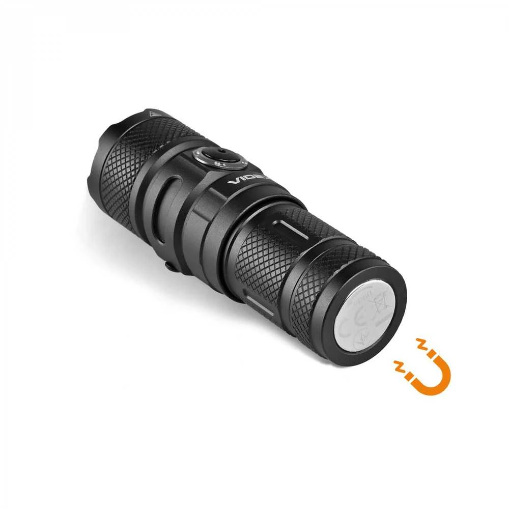Įkraunamas kišeninis LED žibintuvėlis Luminus SST40 10W, 1500Lm 5000K, 18350/18650 baterijos, VIDEX VLF-A298 – Modulinis keičiamo dydžio korpusas su dviem baterijomis