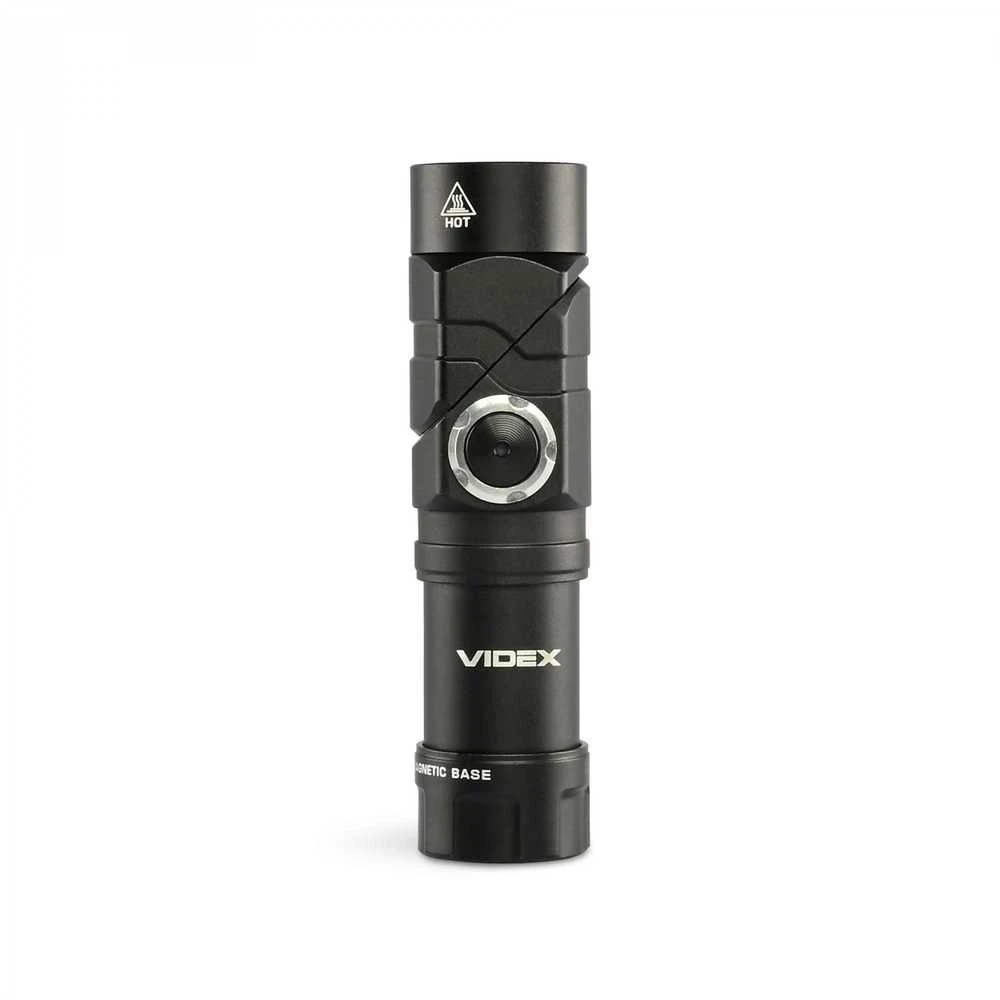 Įkraunamas kampinis LED žibintuvėlis Luminus SST20 10W, Raudona šviesa, 600Lm 5000K, Li-ion 16340 800mAh (keičiamas į CR123A), VIDEX VLF-A244RH – 90° sukiama galva