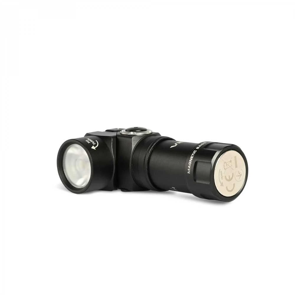 Įkraunamas kampinis LED žibintuvėlis Luminus SST20 10W, Raudona šviesa, 600Lm 5000K, Li-ion 16340 800mAh (keičiamas į CR123A), VIDEX VLF-A244RH – 90° sukiama galva
