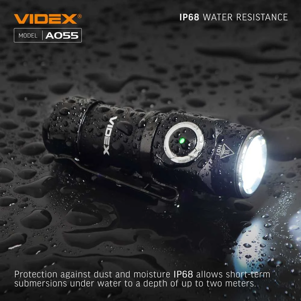 Įkraunamas kišeninis LED žibintuvėlis Luminus SST20 10W, 600Lm 5700K, Li-ion 16340 800mAh (keičiamas į CR123A), VIDEX VLF-A055 – Kompaktiškas dydis ir plieno klipsas