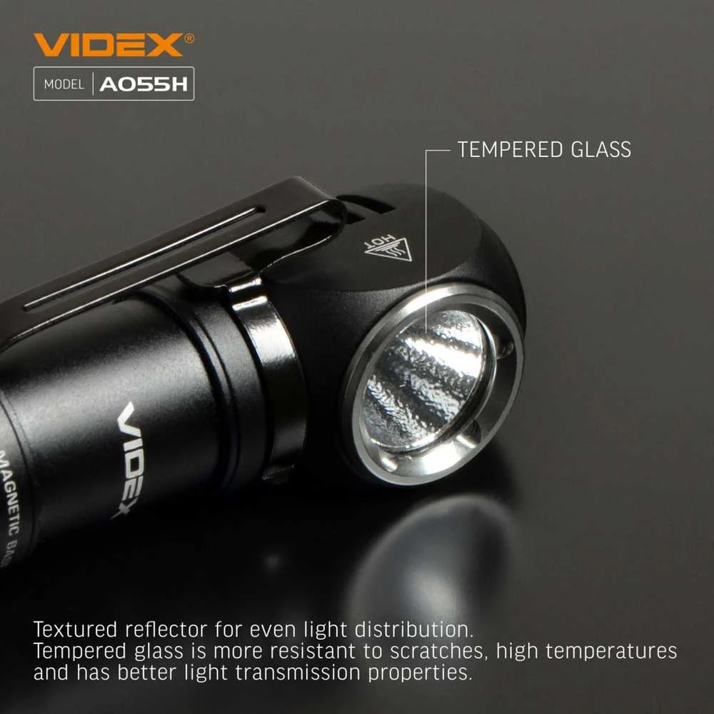 Įkraunamas kampinis LED žibintuvėlis Luminus SST20 10W, 600Lm 5700K, Li-ion 16340 800mAh (keičiamas į CR123A), VIDEX VLF-A055H – Šoninė šviesa, magnetinis pagrindas