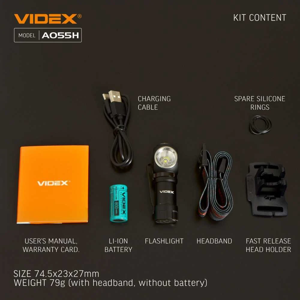 Įkraunamas kampinis LED žibintuvėlis Luminus SST20 10W, 600Lm 5700K, Li-ion 16340 800mAh (keičiamas į CR123A), VIDEX VLF-A055H – Šoninė šviesa, magnetinis pagrindas