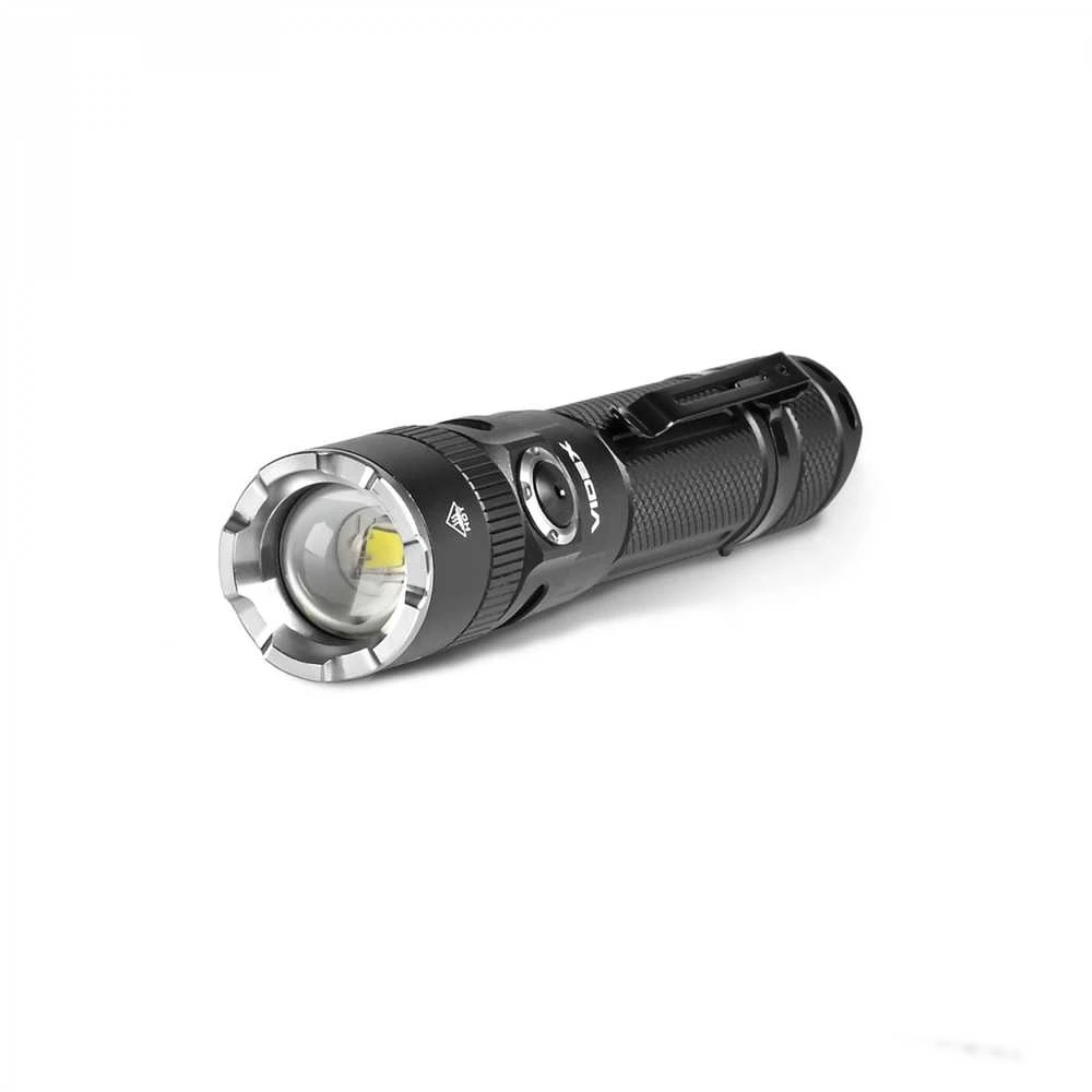 Įkraunamas kišeninis LED žibintuvėlis Luminus SST40 20W, 1500Lm 5000K, Li-ion 21700 4000mAh, VIDEX VLF-A231Z – Optinis priartinimas ir taktinis galinis mygtukas