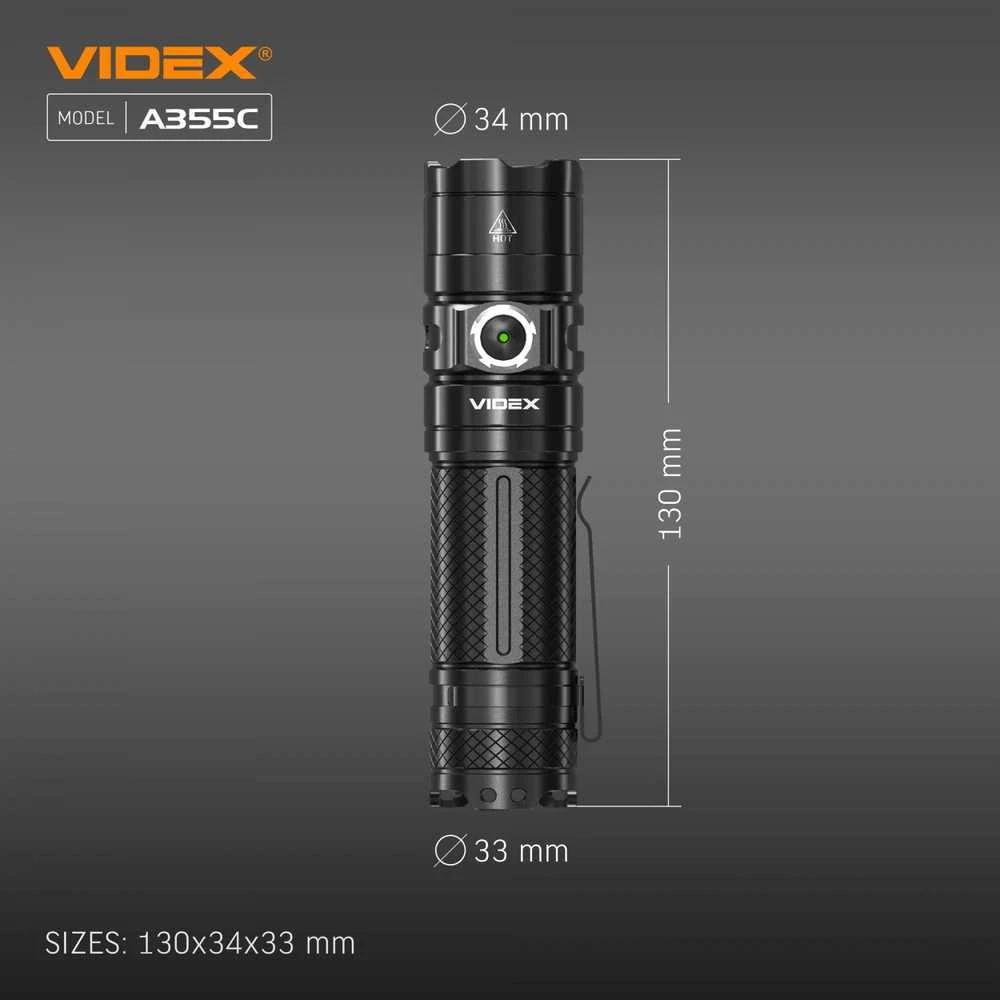 Įkraunamas kišeninis LED žibintuvėlis CREE XHP50.2 20W, 4000Lm 5000K, Li-ion 26650 5000mAh, VIDEX VLF-A355C – Komplekte galingas 5000mAh akumuliatorius