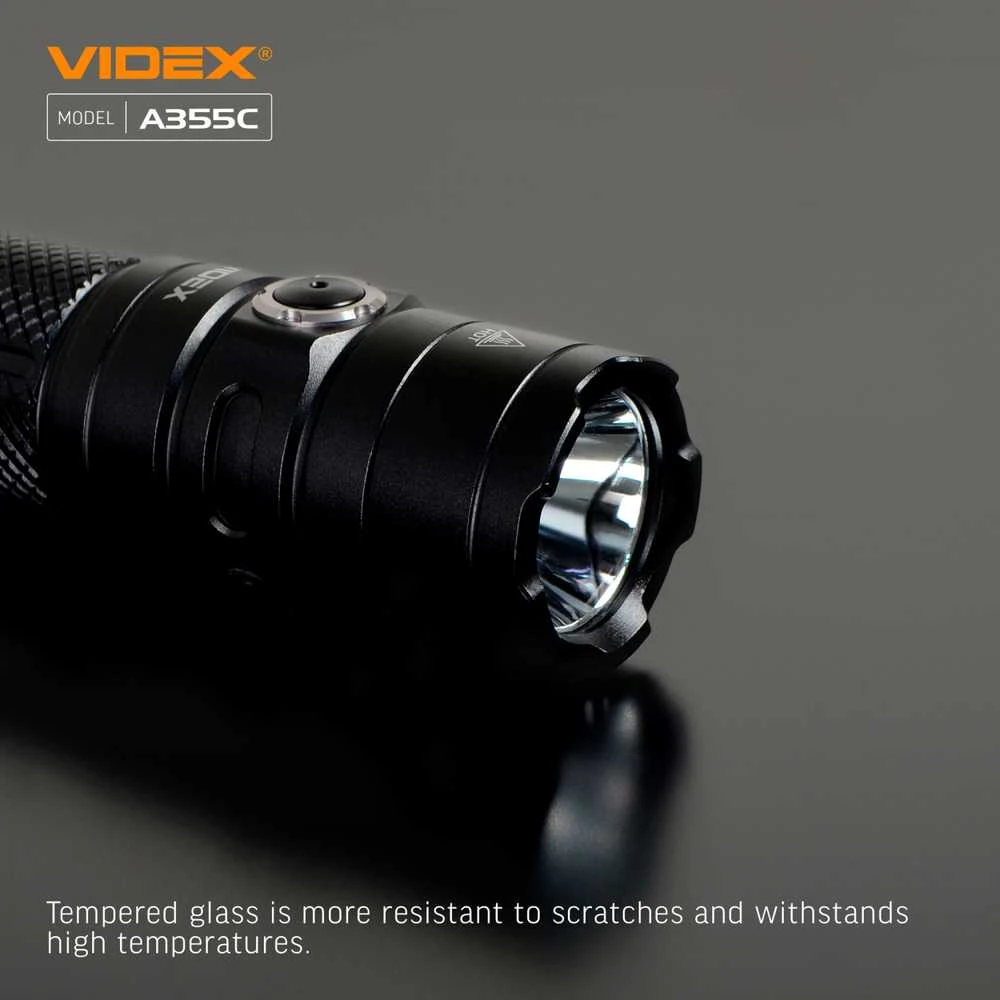Įkraunamas kišeninis LED žibintuvėlis CREE XHP50.2 20W, 4000Lm 5000K, Li-ion 26650 5000mAh, VIDEX VLF-A355C – Komplekte galingas 5000mAh akumuliatorius