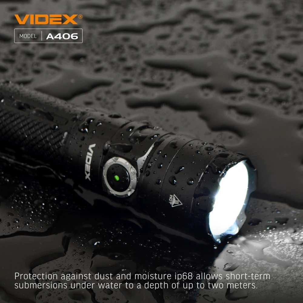 Įkraunamas kišeninis LED žibintuvėlis CREE XHP50.2 20W, 4000Lm 6500K, Li-ion 21700 4000mAh, VIDEX VLF-A406 – Kompaktiškas dydis ir kompromisų neturinti galia