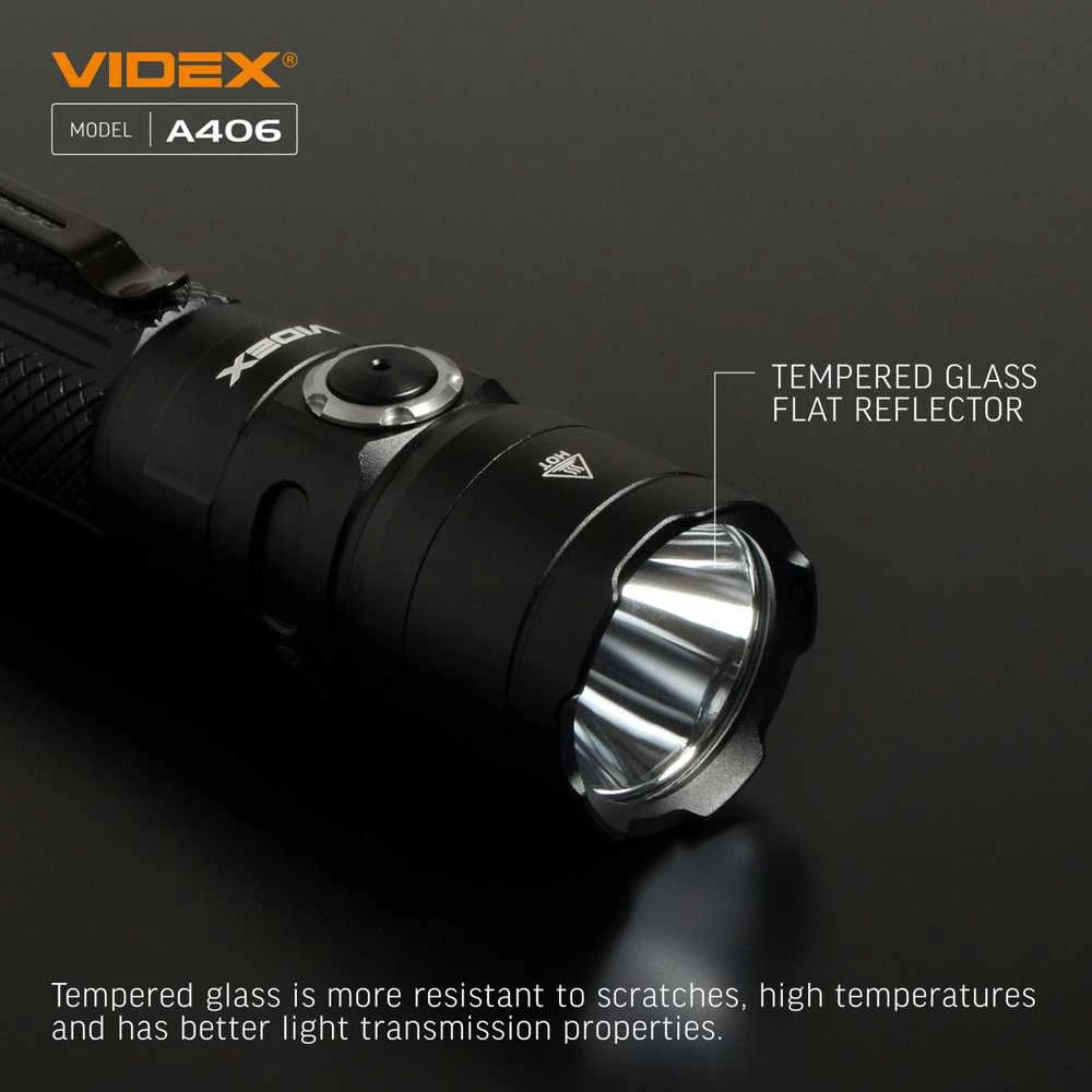 Įkraunamas kišeninis LED žibintuvėlis CREE XHP50.2 20W, 4000Lm 6500K, Li-ion 21700 4000mAh, VIDEX VLF-A406 – Kompaktiškas dydis ir kompromisų neturinti galia