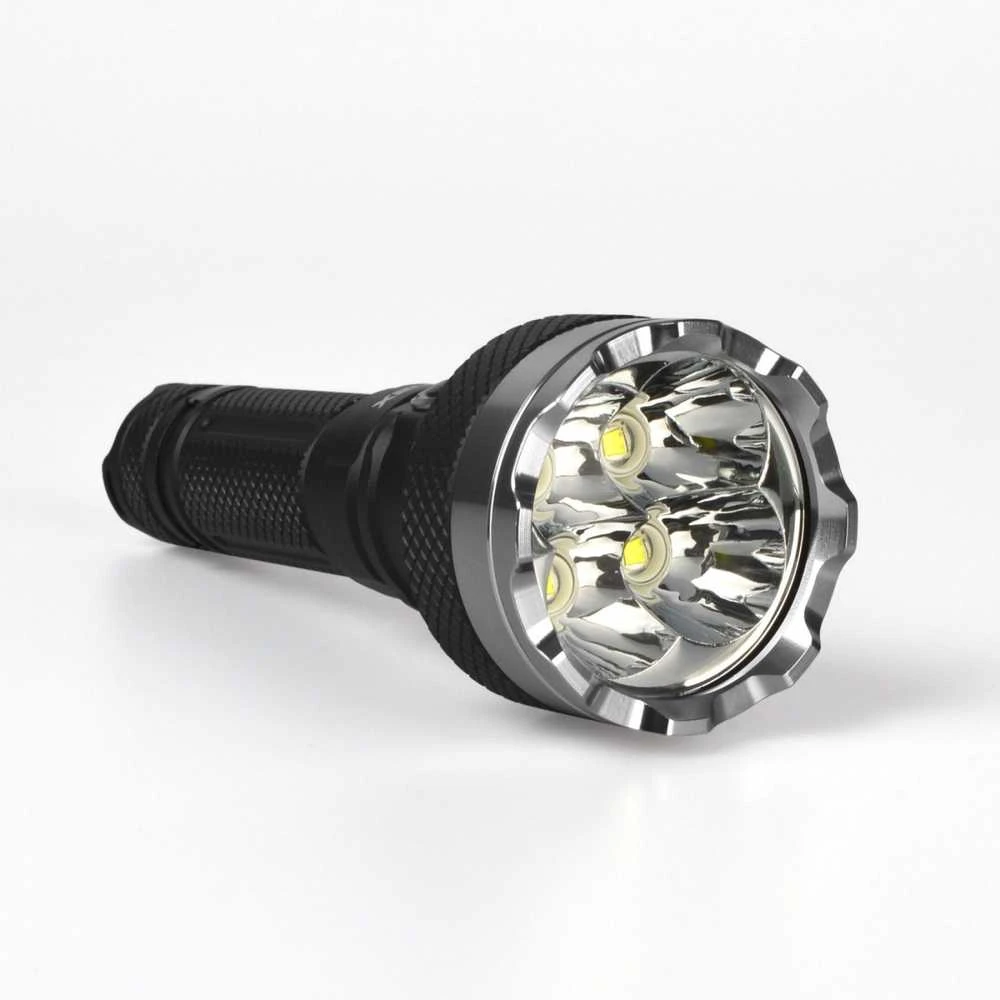 Įkraunamas kišeninis LED žibintuvėlis 4xLuminus SST40 20W, 5500Lm 5000K, Li-ion 21700 4000mAh, VIDEX VLF-A505C – Keturios LED diodai ir 500m spindulio atstumas