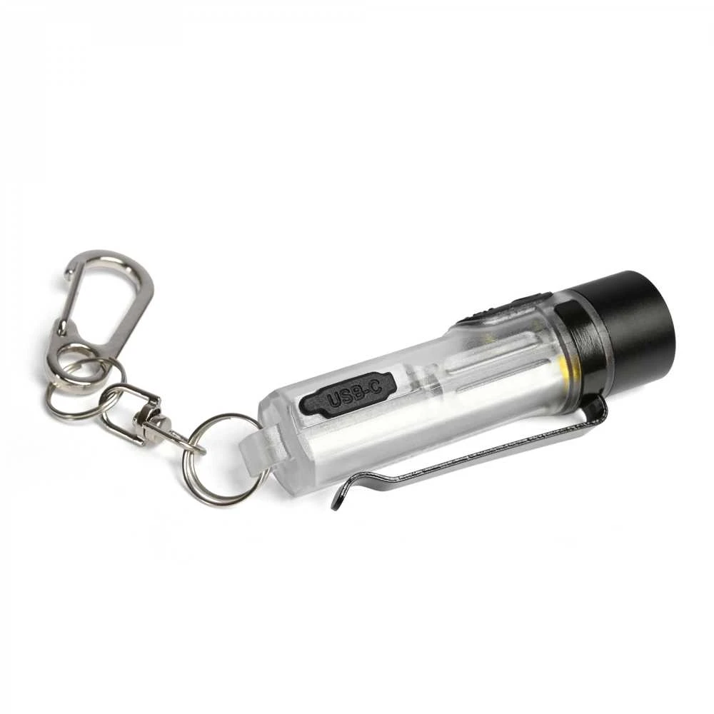 Mini LED žibintuvėlis Luminus SST20, Raudona/UV šviesa, 400Lm 5000K, Type-C 250mAh baterija, VIDEX VLF-AK012 – Raktų pakabuko formatas su įmontuotu UV režimu