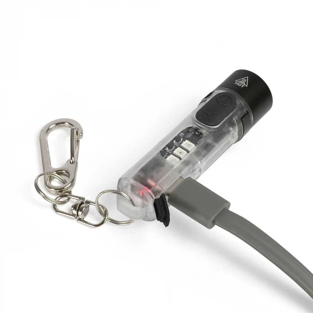 Mini LED žibintuvėlis Luminus SST20, Raudona/UV šviesa, 400Lm 5000K, Type-C 250mAh baterija, VIDEX VLF-AK012 – Raktų pakabuko formatas su įmontuotu UV režimu