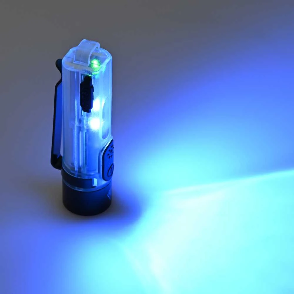 Mini LED žibintuvėlis Luminus SST20, Raudona/UV šviesa, 400Lm 5000K, Type-C 250mAh baterija, VIDEX VLF-AK012 – Raktų pakabuko formatas su įmontuotu UV režimu