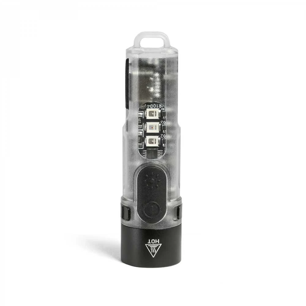 Mini LED žibintuvėlis Luminus SST20, Raudona/UV šviesa, 400Lm 5000K, Type-C 250mAh baterija, VIDEX VLF-AK012 – Raktų pakabuko formatas su įmontuotu UV režimu