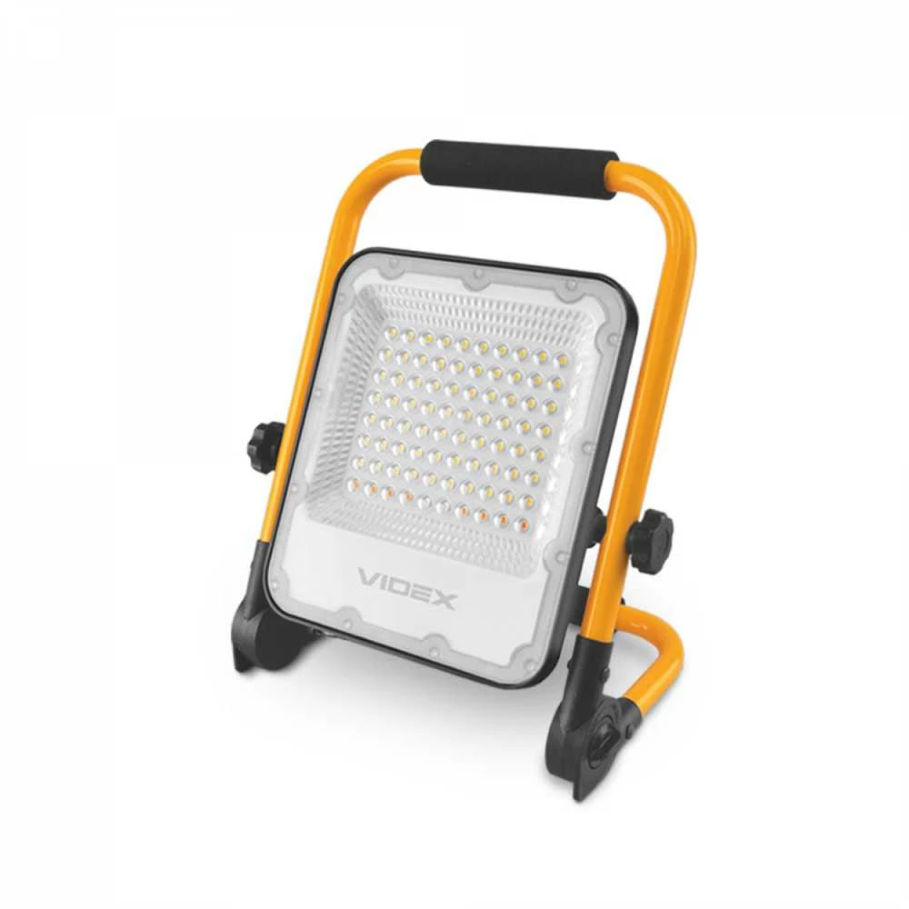 Nešiojamas įkraunamas LED prožektorius 50Wh 1600Lm 5000K IP65 Li-ion 10000 mAh, VIDEX VL-F2A-505 – Autonominis veikimas ir patvarumas statybvietėse