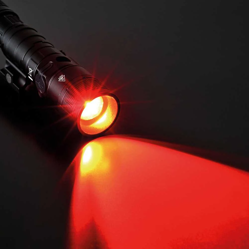 Taktinis LED žibintuvėlis Luminus SST40 10W, Balta/Raudona šviesa, Priartinimas, 1000Lm 5000K, Li-ion 18650 2200mAh, VIDEX VLF-AT366 – Ginklo laikiklis