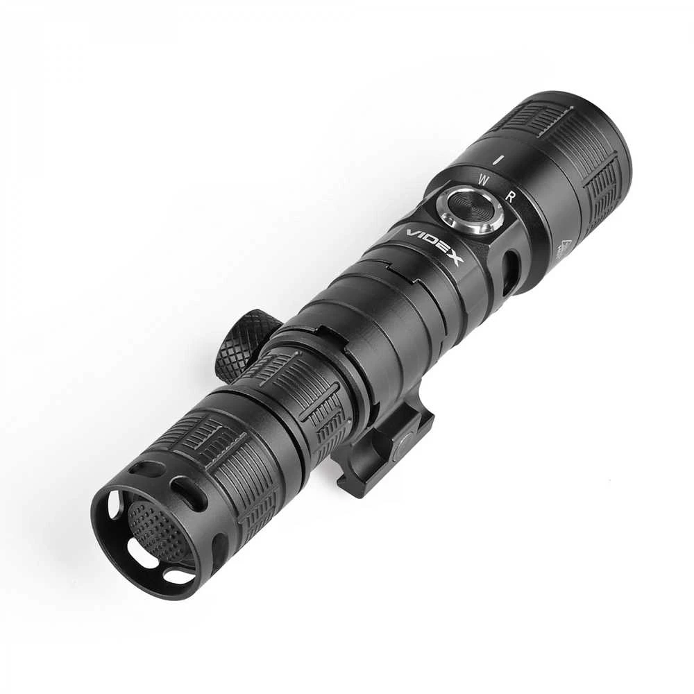 Taktinis LED žibintuvėlis Luminus SST40 10W, Balta/Raudona šviesa, Priartinimas, 1000Lm 5000K, Li-ion 18650 2200mAh, VIDEX VLF-AT366 – Ginklo laikiklis