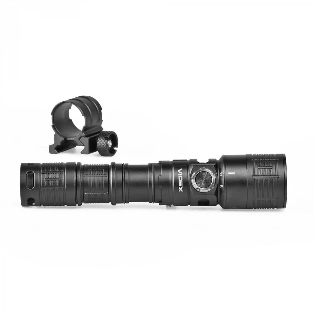 Taktinis LED žibintuvėlis Luminus SST40 10W, Balta/Raudona šviesa, Priartinimas, 1000Lm 5000K, Li-ion 18650 2200mAh, VIDEX VLF-AT366 – Ginklo laikiklis
