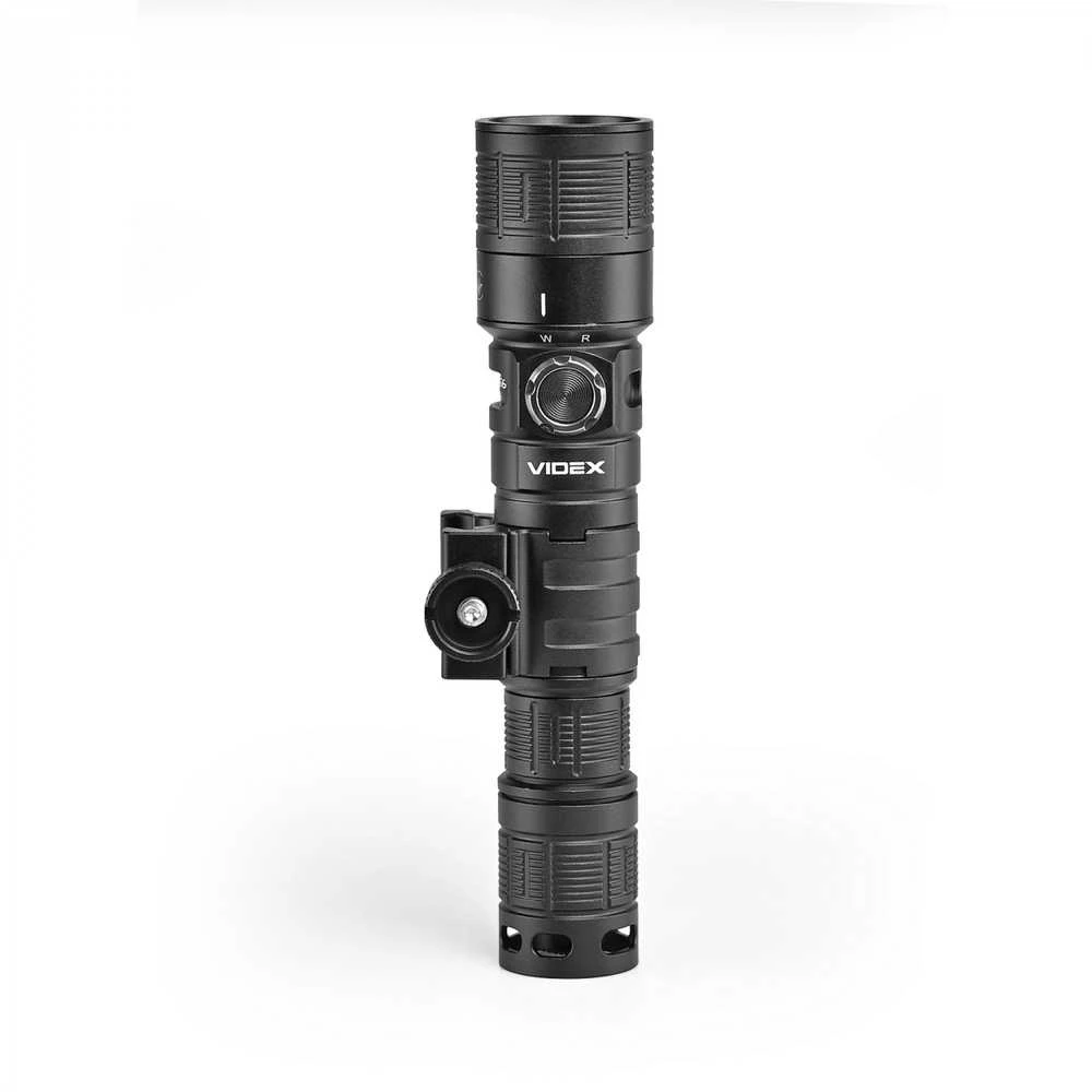 Taktinis LED žibintuvėlis Luminus SST40 10W, Balta/Raudona šviesa, Priartinimas, 1000Lm 5000K, Li-ion 18650 2200mAh, VIDEX VLF-AT366 – Ginklo laikiklis