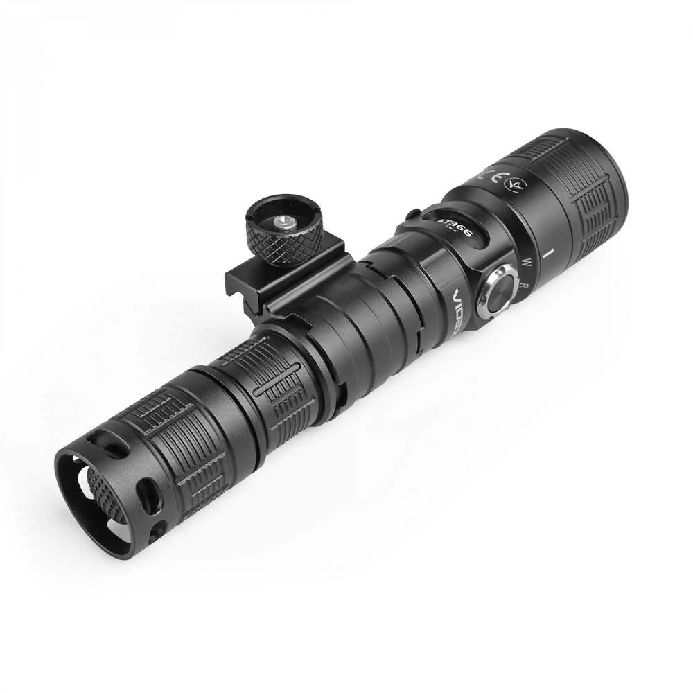 Taktinis LED žibintuvėlis Luminus SST40 10W, Balta/Raudona šviesa, Priartinimas, 1000Lm 5000K, Li-ion 18650 2200mAh, VIDEX VLF-AT366 – Ginklo laikiklis