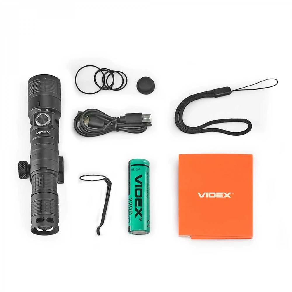Taktinis LED žibintuvėlis Luminus SST40 10W, Balta/Raudona šviesa, Priartinimas, 1000Lm 5000K, Li-ion 18650 2200mAh, VIDEX VLF-AT366 – Ginklo laikiklis