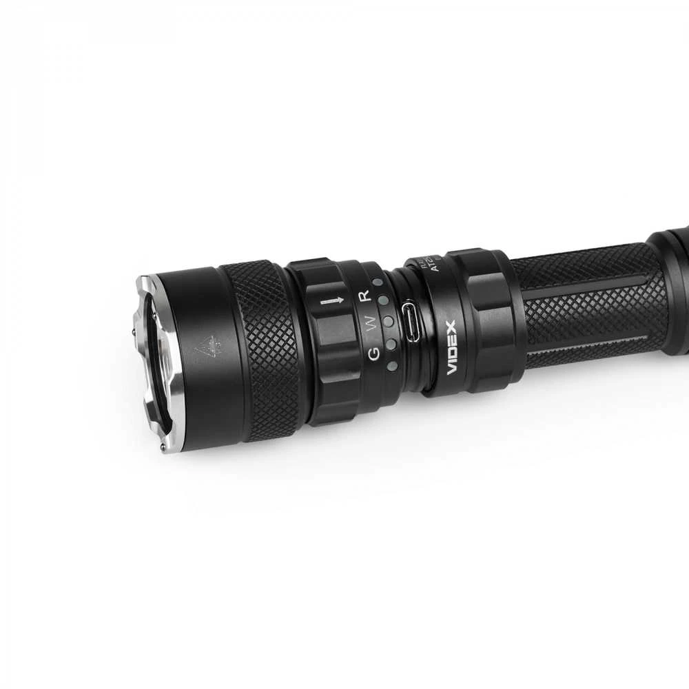 Taktinis LED ž žibintuvėlis Luminus SST40 20W, Raudona/Žalia šviesa, 2000Lm 5000K, Li-ion 21700 4000mAh, VIDEX VLF-AT255RG – Įmontuotos spalvotos šviesos