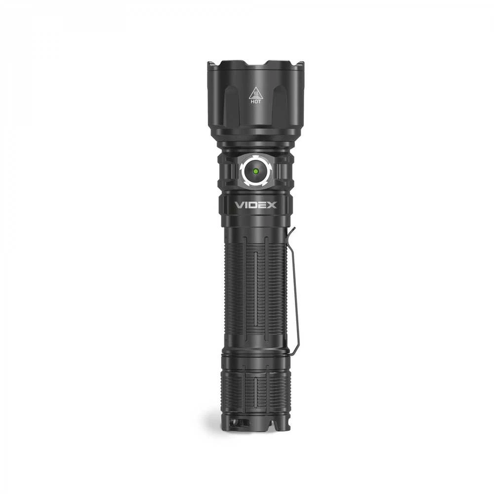 Įkraunamas kišeninis LED žibintuvėlis CREE XHP50.2 20W, Raudona šviesa, 3600Lm 5000K, Li-ion 21700 4000mAh, VIDEX VLF-A376 – Taktinis mygtukas ir raudona šviesa