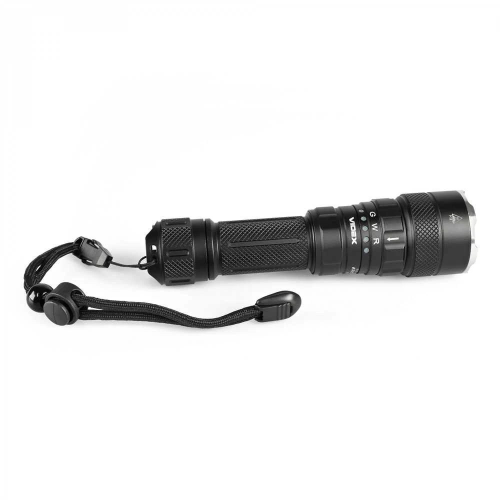 Taktinis LED ž žibintuvėlis Luminus SST40 20W, Raudona/Žalia šviesa, 2000Lm 5000K, Li-ion 21700 4000mAh, VIDEX VLF-AT255RG – Įmontuotos spalvotos šviesos