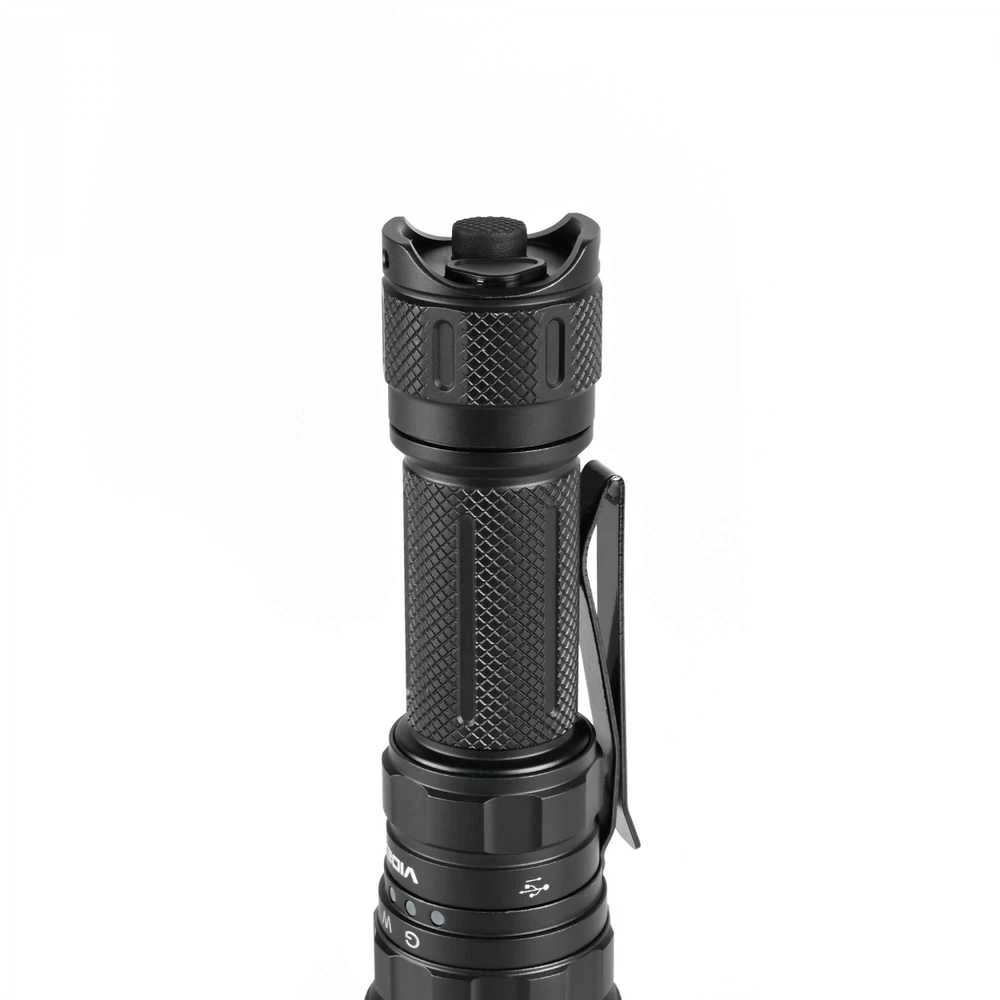 Taktinis LED ž žibintuvėlis Luminus SST40 20W, Raudona/Žalia šviesa, 2000Lm 5000K, Li-ion 21700 4000mAh, VIDEX VLF-AT255RG – Įmontuotos spalvotos šviesos