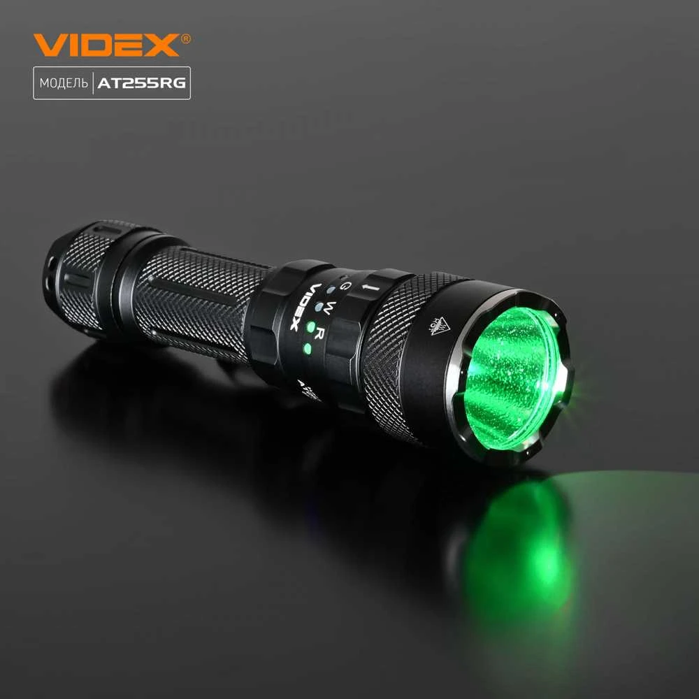 Taktinis LED ž žibintuvėlis Luminus SST40 20W, Raudona/Žalia šviesa, 2000Lm 5000K, Li-ion 21700 4000mAh, VIDEX VLF-AT255RG – Įmontuotos spalvotos šviesos