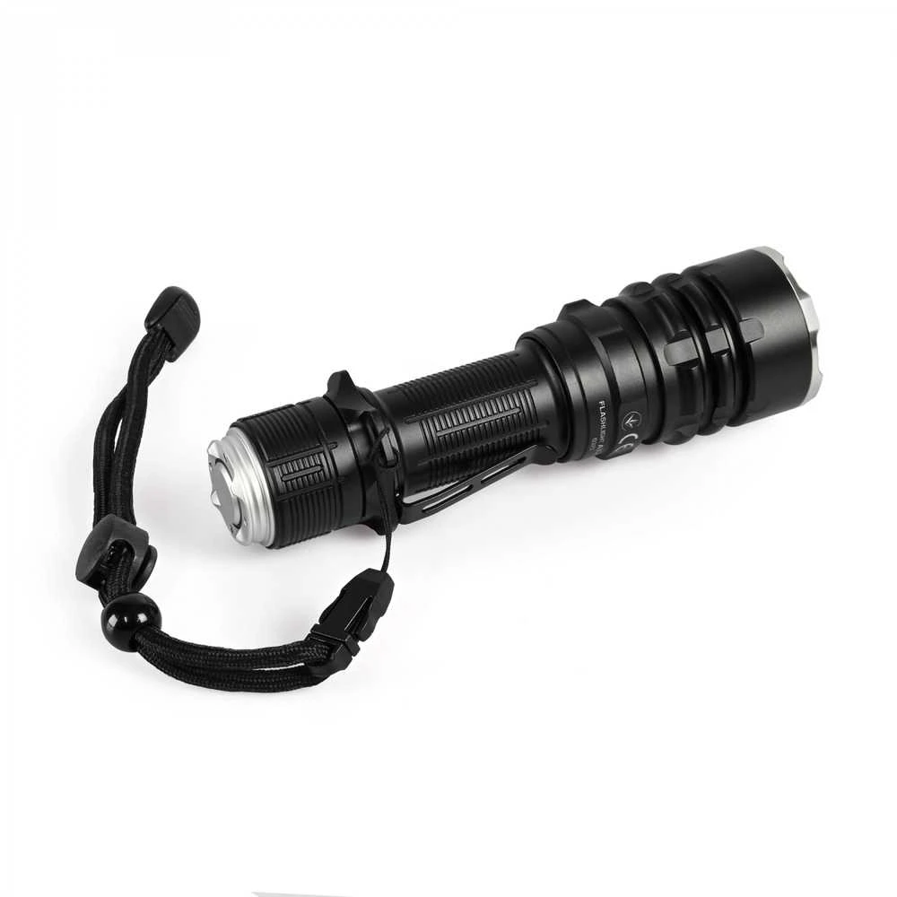 Taktinis LED žibintuvėlis Luminus SFT40 20W, 2000Lm 6500K, Li-ion 21700 4000mAh, VIDEX VLF-AT265 – Taktinis mygtukas, 650m atstumas ir spalvoti filtrai