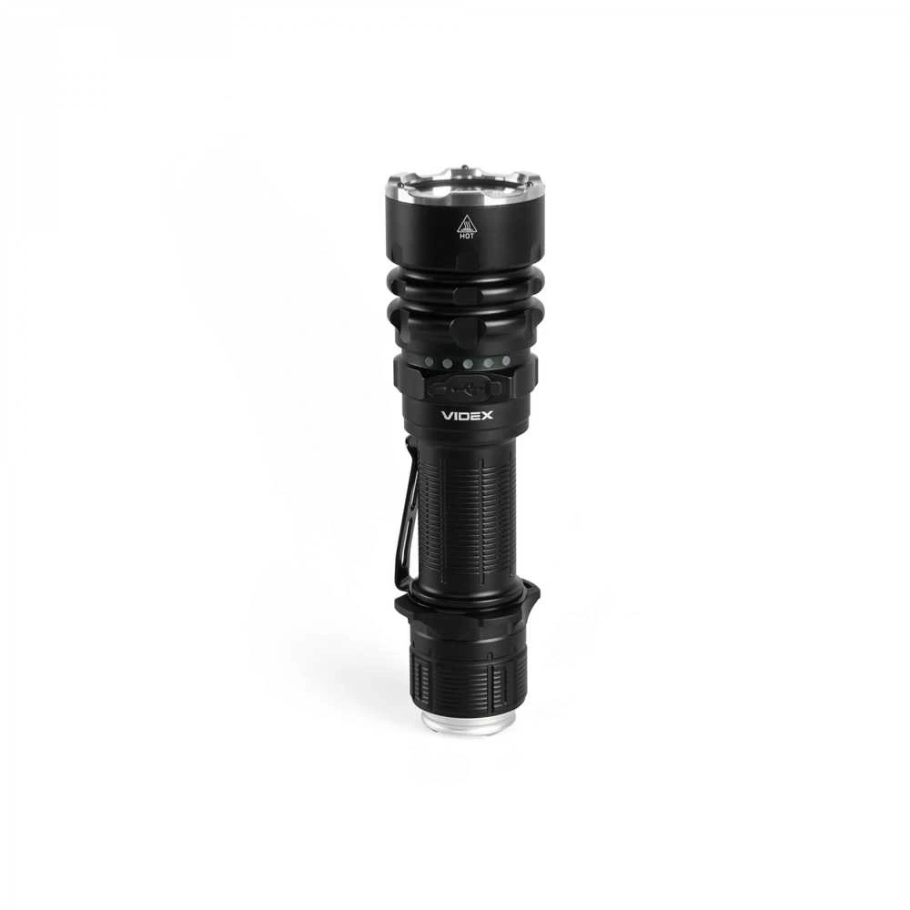 Taktinis LED žibintuvėlis Luminus SFT40 20W, 2000Lm 6500K, Li-ion 21700 4000mAh, VIDEX VLF-AT265 – Taktinis mygtukas, 650m atstumas ir spalvoti filtrai