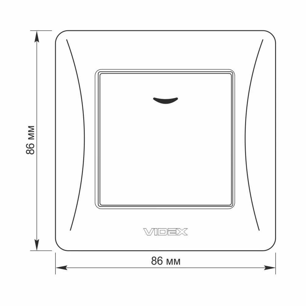 Potinkinis jungiklis 1 klavišo su LED foniniu apšvietimu, Videx Binera, juodas grafitas, IP20 VF-BNSW1L-BG – LED foninis indikatorius saugiam ir orientuojančiam šviesos įjungimui