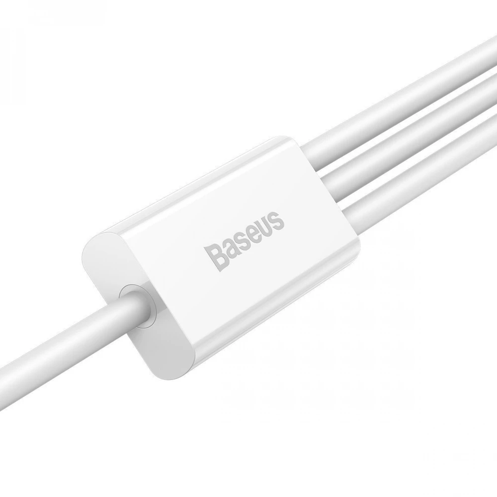 Kabelis Baseus Superior iš USB į microUSB+Lightning+Type-C 3.5A 1.5m baltas CAMLTYS-02
