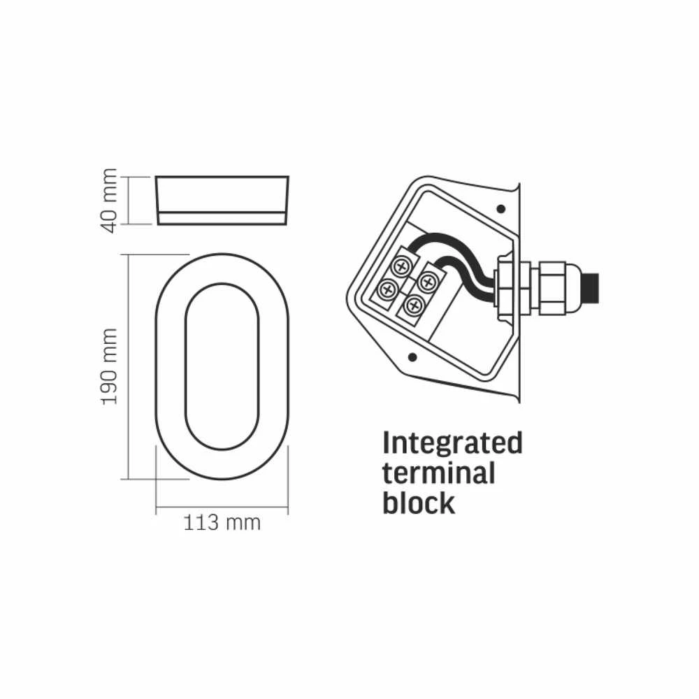 Lauko šviestuvas LED 11W 825Lm 5000K IP65, VIDEX VLE-BHFO-115 | GALA IP65 (neutraliai balta šviesa), balta – Smūgiams atsparus korpusas