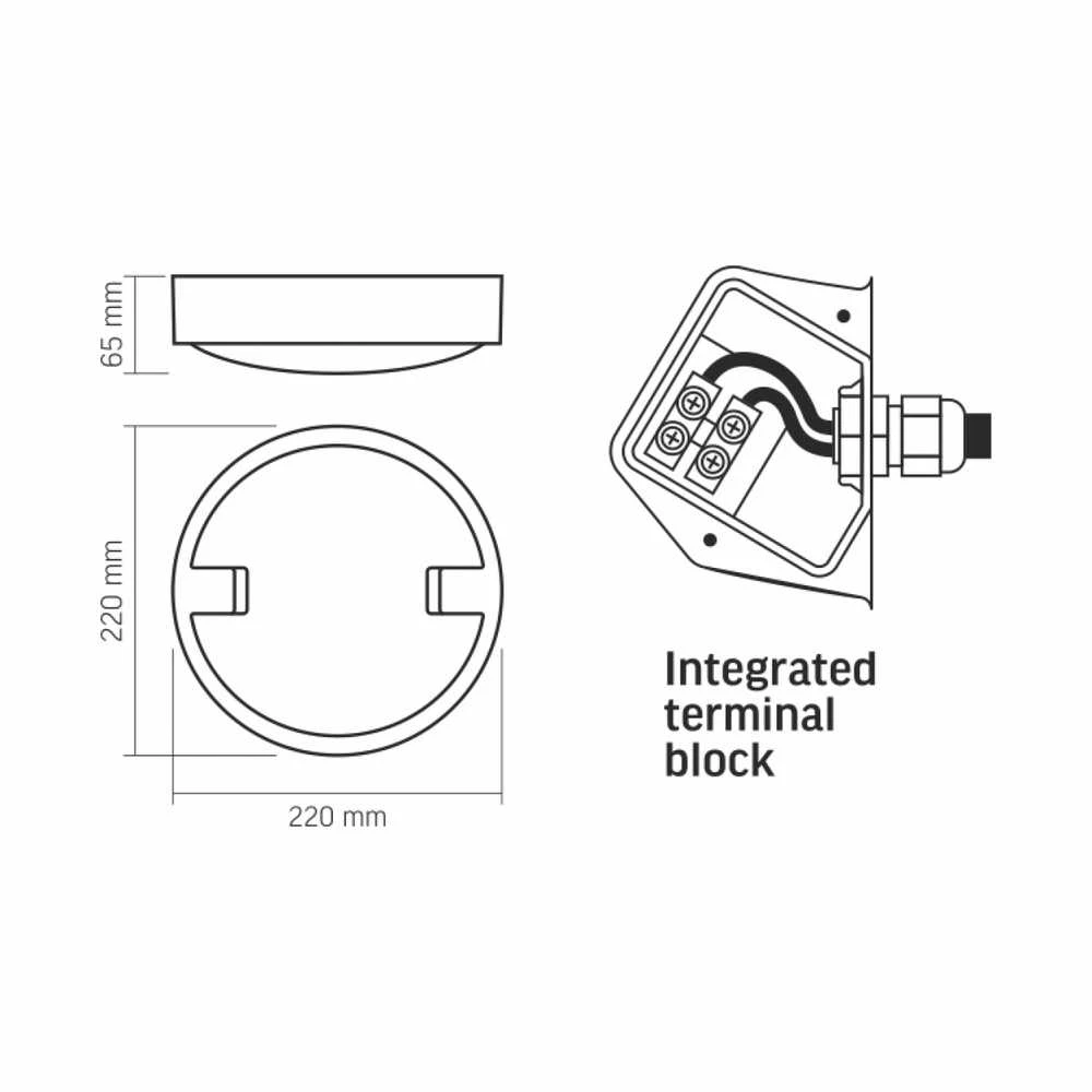 Lauko šviestuvas LED 18W 1440Lm 5000K IP65, VIDEX VLE-BH12R-185 | INGA IP65 (neutraliai balta šviesa), pilka – Smūgiams atsparus korpusas