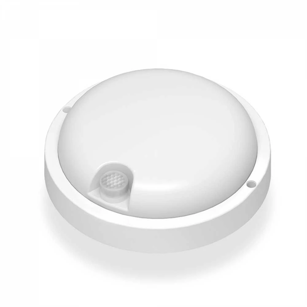 Lauko šviestuvas su sensoriumi LED 11W 880Lm 5000K IP54, VIDEX VLE-BHR-115W-SP | KIRA IP54 (neutraliai balta šviesa), balta – Integruotas judesio daviklis