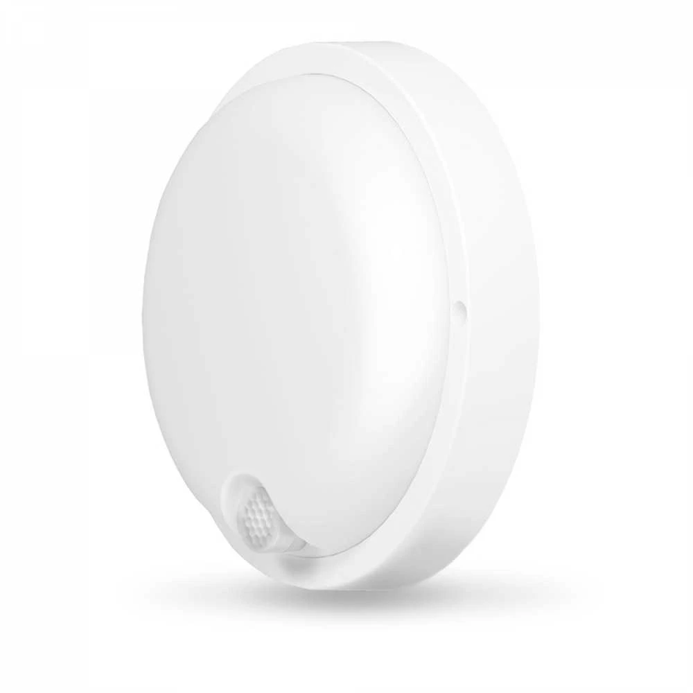 Lauko šviestuvas su sensoriumi LED 11W 880Lm 5000K IP54, VIDEX VLE-BHR-115W-SP | KIRA IP54 (neutraliai balta šviesa), balta – Integruotas judesio daviklis