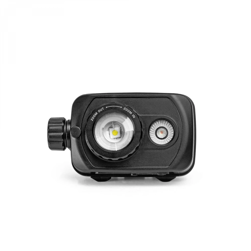 LED galvos žibintas su jutikliu įkraunamas 10W 1000Lm 5000K 2000mAh IP65 VIDEX VLF-H047Z | Raudona šviesa – Reguliuojamas šoninis jungiklis ir tikslus spindulio fokusavimas