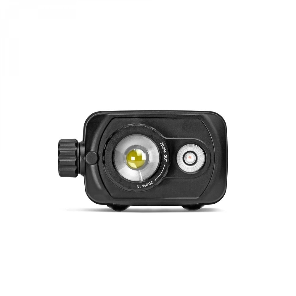 LED galvos žibintas su jutikliu įkraunamas 10W 1000Lm 5000K 2000mAh IP65 VIDEX VLF-H047Z | Raudona šviesa – Reguliuojamas šoninis jungiklis ir tikslus spindulio fokusavimas