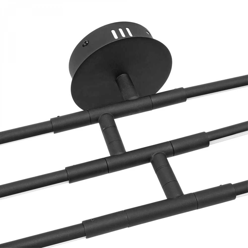 LED lubinė lempa 40W 4100Lm 3000/4000/6000K IP20 VIDEX VL-CLD013-42CB | juoda – Trijų lygių dizainas su 270° pasukamais elementais lanksčiai interjero geometrijai