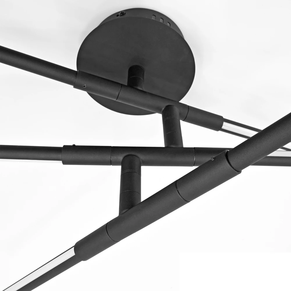 LED lubinė lempa 40W 4100Lm 3000/4000/6000K IP20 VIDEX VL-CLD013-42CB | juoda – Trijų lygių dizainas su 270° pasukamais elementais lanksčiai interjero geometrijai