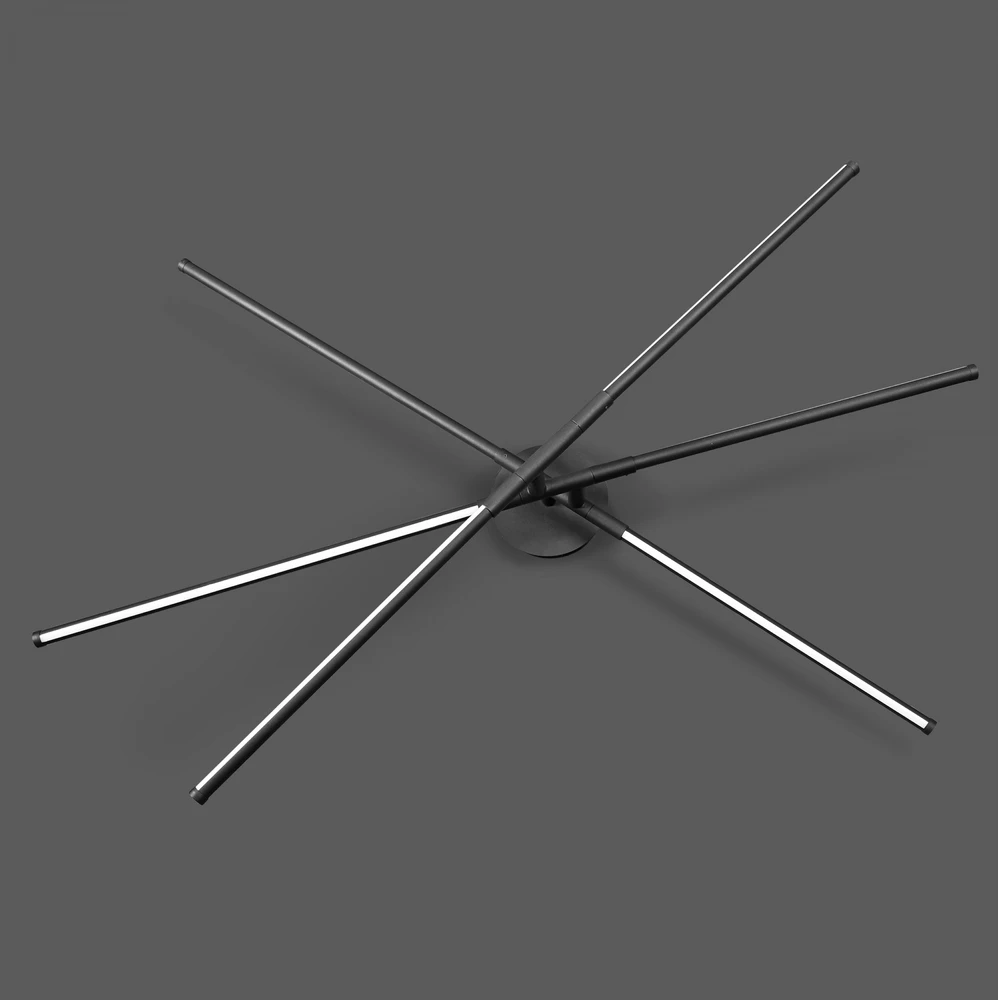LED lubinė lempa 40W 4100Lm 3000/4000/6000K IP20 VIDEX VL-CLD013-42CB | juoda – Trijų lygių dizainas su 270° pasukamais elementais lanksčiai interjero geometrijai