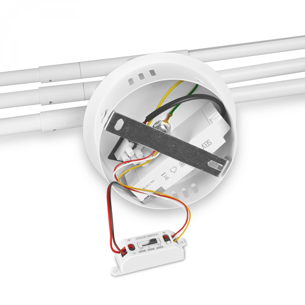 LED lubinė lempa 40W 4100Lm 3000/4000/6000K IP20 VIDEX VL-CLD013-42CW | balta – Trijų lygių dizainas su 270° pasukamais elementais lanksčiai interjero geometrijai